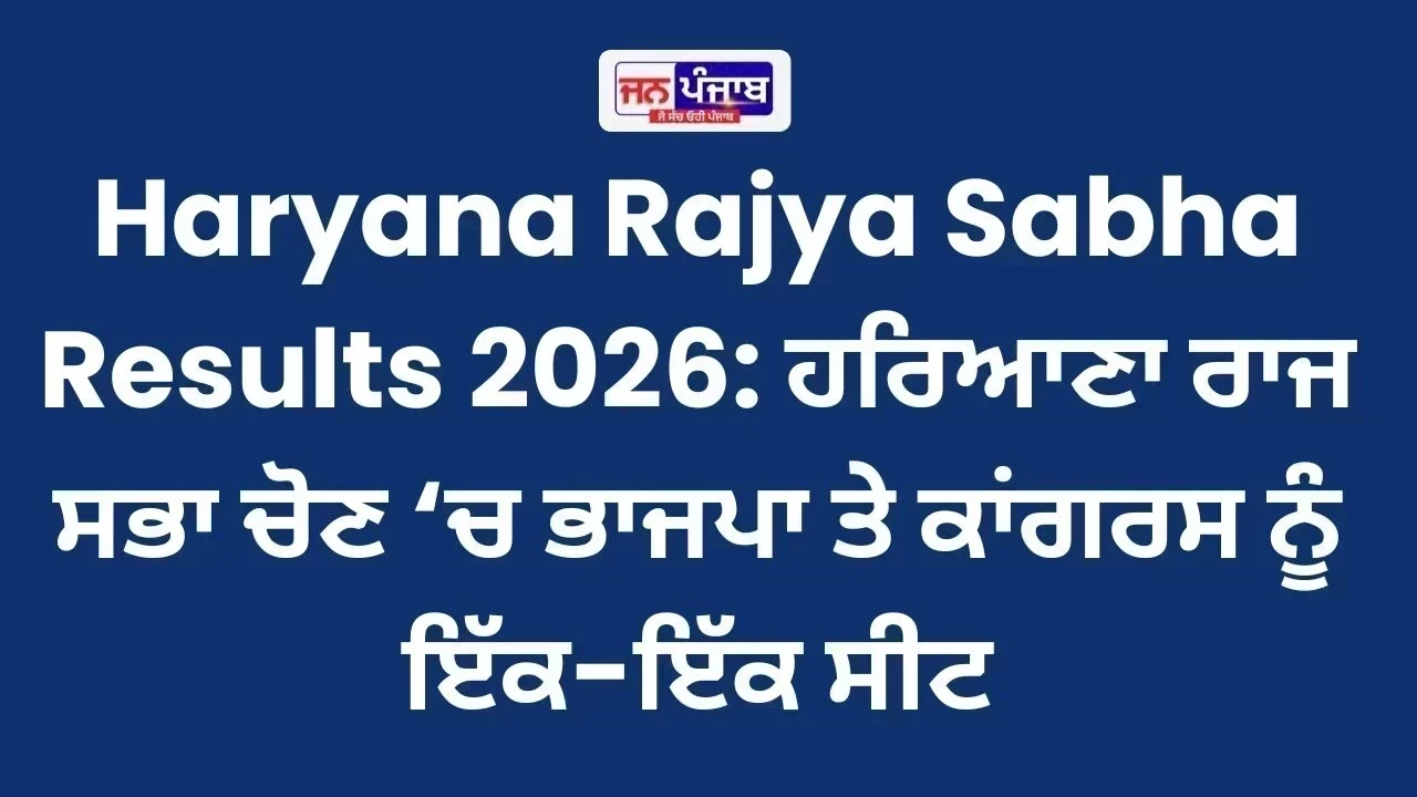 Haryana Rajya Sabha Results 2026: ਹਰਿਆਣਾ ਰਾਜ ਸਭਾ ਚੋਣ ‘ਚ ਭਾਜਪਾ ਤੇ ਕਾਂਗਰਸ ਨੂੰ ਇੱਕ-ਇੱਕ ਸੀਟ