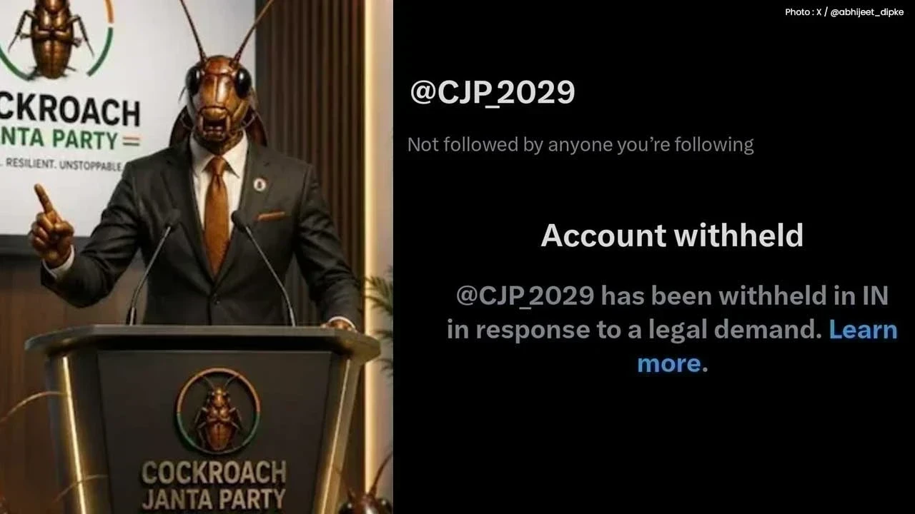 Cockroach Janata Party Account Banned : ਕਾਕਰੋਚ ਜਨਤਾ ਪਾਰਟੀ ਦਾ X ਅਕਾਊਂਟ ਬੈਨ, CJI Surya Kant ਦੇ ਬਿਆਨ ਤੋਂ ਬਾਅਦ ਛਿੜਿਆ ਨਵਾਂ ਵਿਵਾਦ