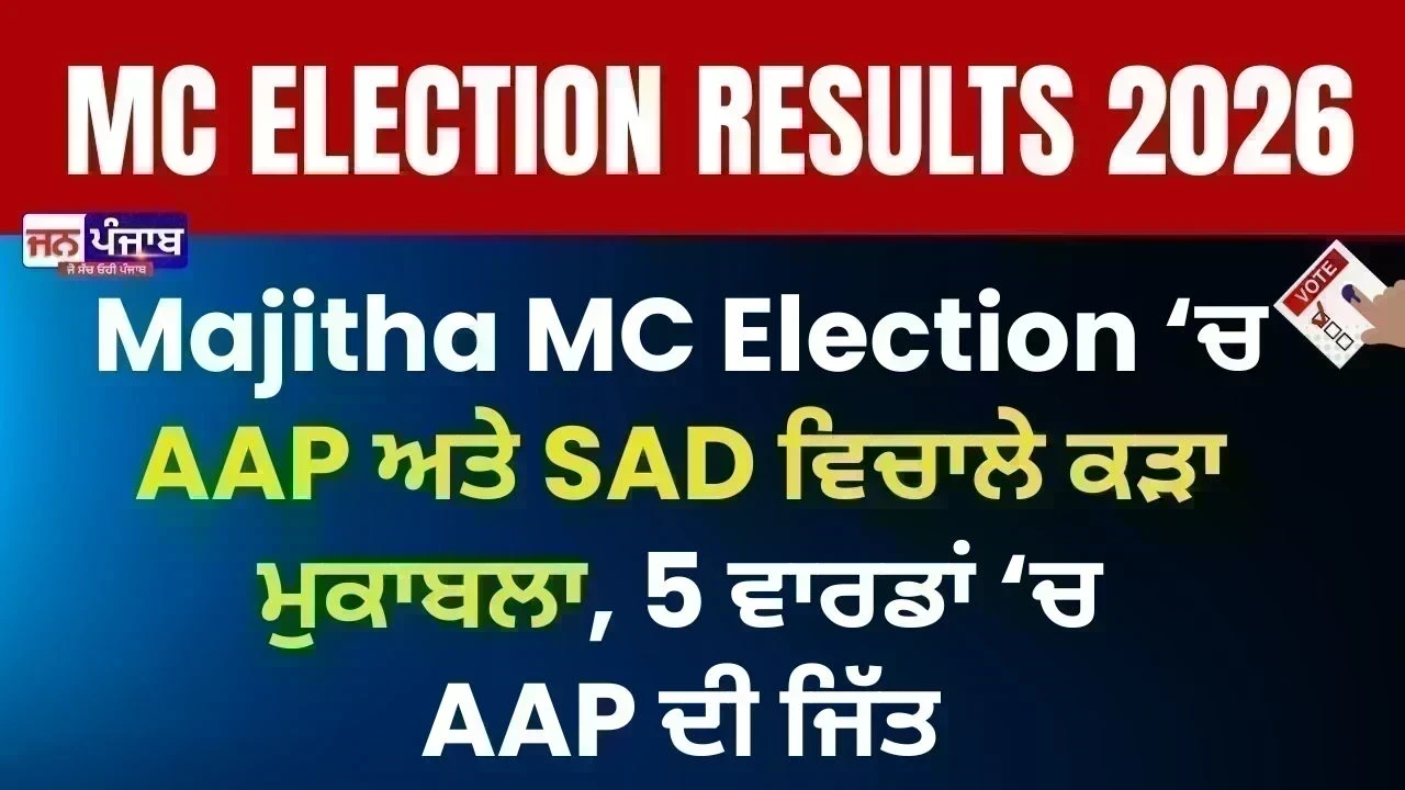 Punjab Municipal Election Result 2026 : Majitha MC Election ‘ਚ AAP ਅਤੇ SAD ਵਿਚਾਲੇ ਕੜਾ ਮੁਕਾਬਲਾ, 5 ਵਾਰਡਾਂ ‘ਚ AAP ਦੀ ਜਿੱਤ