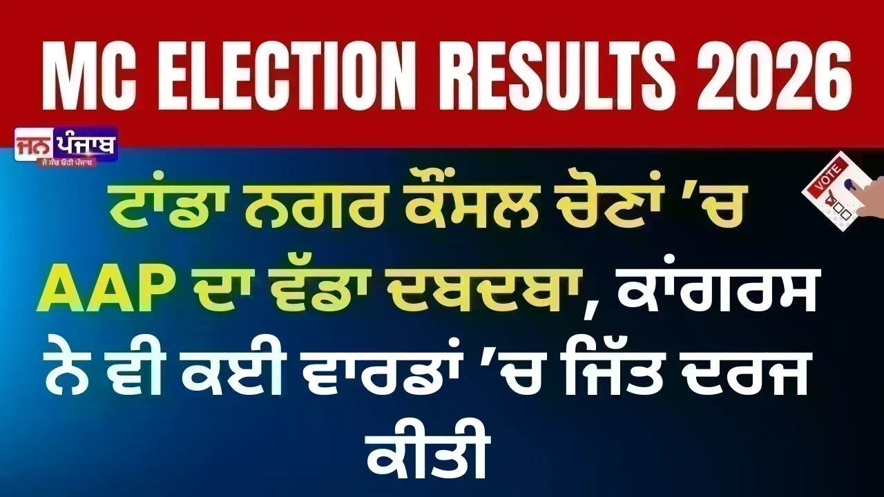Tanda Municipal Council Election Result 2026 : AAP ਅੱਗੇ, ਕਾਂਗਰਸ ਨੇ ਵੀ ਦਰਜ ਕੀਤੀਆਂ ਜਿੱਤਾਂ
