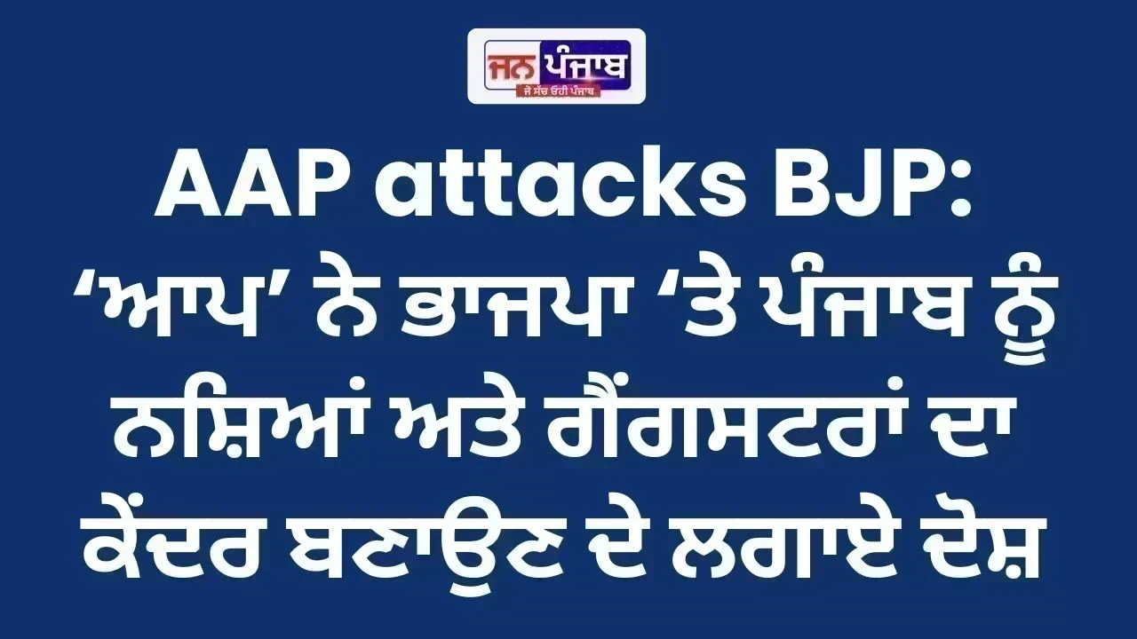 AAP attacks BJP: ‘ਆਪ’ ਨੇ ਭਾਜਪਾ ‘ਤੇ ਪੰਜਾਬ ਨੂੰ ਨਸ਼ਿਆਂ ਅਤੇ ਗੈਂਗਸਟਰਾਂ ਦਾ ਕੇਂਦਰ ਬਣਾਉਣ ਦੇ ਲਗਾਏ ਦੋਸ਼