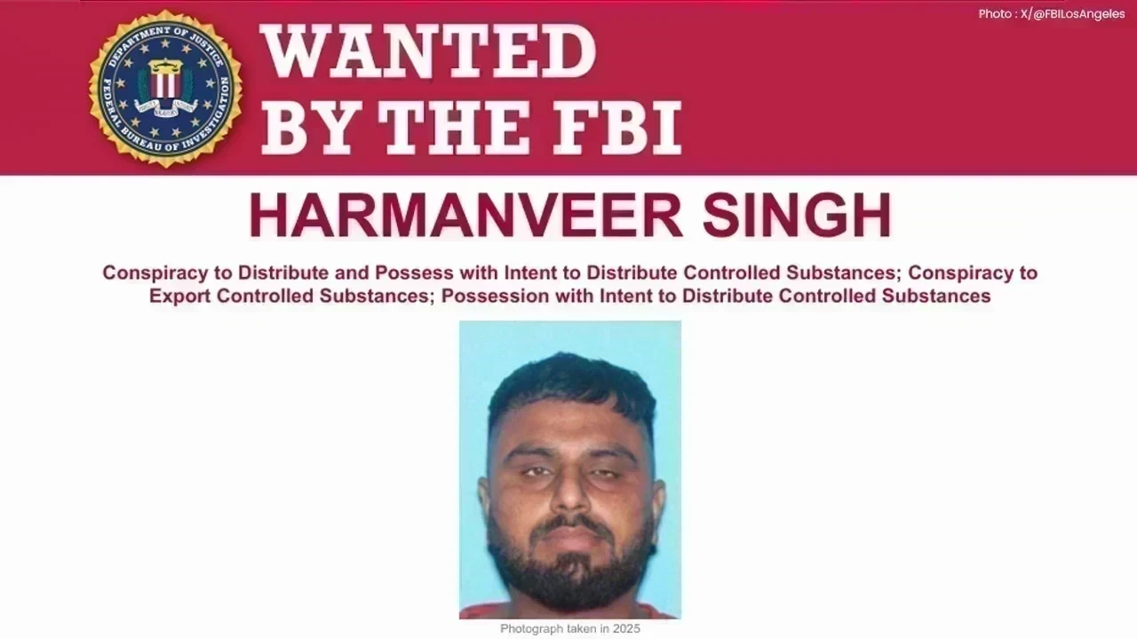 FBI ਵੱਲੋਂ ‘ਮੋਸਟ ਵਾਂਟੇਡ’ ਸੂਚੀ ਵਿੱਚ ਪੰਜਾਬ ਨਾਲ ਸਬੰਧਤ ਹਰਮਨਵੀਰ ਸਿੰਘ ਸ਼ਾਮਲ, ਅੰਤਰਰਾਸ਼ਟਰੀ ਡਰੱਗ ਤਸਕਰੀ ਮਾਮਲੇ ਵਿੱਚ ਭਾਲ ਜਾਰੀ