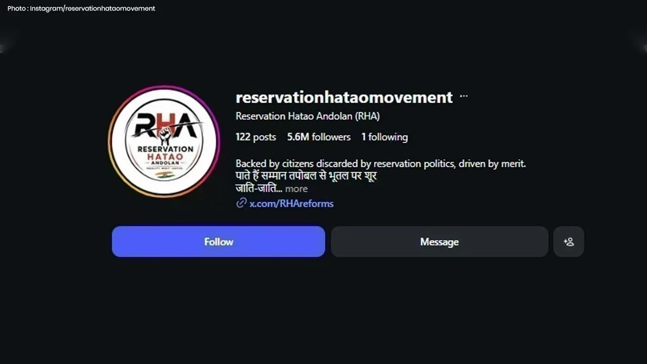 CJP ਤੋਂ ਬਾਅਦ ਹੁਣ ‘Reservation Hatao Andolan’ ਸੋਸ਼ਲ ਮੀਡੀਆ 'ਤੇ ਛਾਇਆ, Instagram 'ਤੇ 5.5 ਮਿਲੀਅਨ ਤੋਂ ਵੱਧ Followers