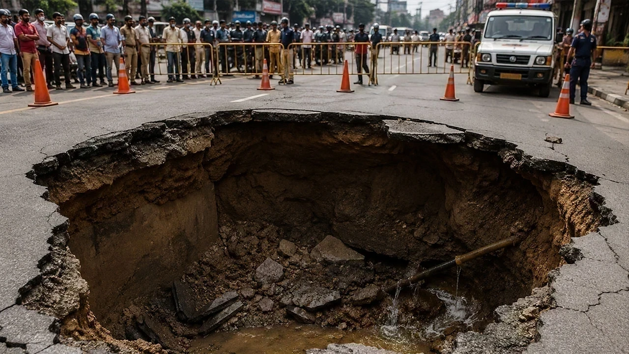 Ludhiana Road Collapse: ਕਿਚਲੂ ਨਗਰ ਵਿੱਚ 30 ਫੁੱਟ ਸੜਕ ਧੱਸੀ, 20 ਫੁੱਟ ਡੂੰਘਾ Sinkhole ਬਣਿਆ; ਇਮਾਰਤਾਂ 'ਤੇ ਖਤਰਾ