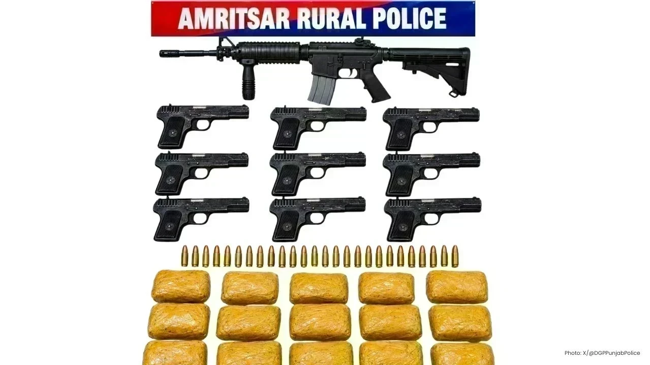 Amritsar Police Action: 15 ਕਿਲੋ ਅਫੀਮ, M16 ਰਾਈਫਲ ਅਤੇ 9 ਪਿਸਤੌਲ ਬਰਾਮਦ, 4 ਮੁਲਜ਼ਮ ਕਾਬੂ